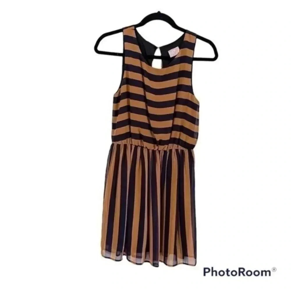 Audrey 3+1 striped sleeveless dress